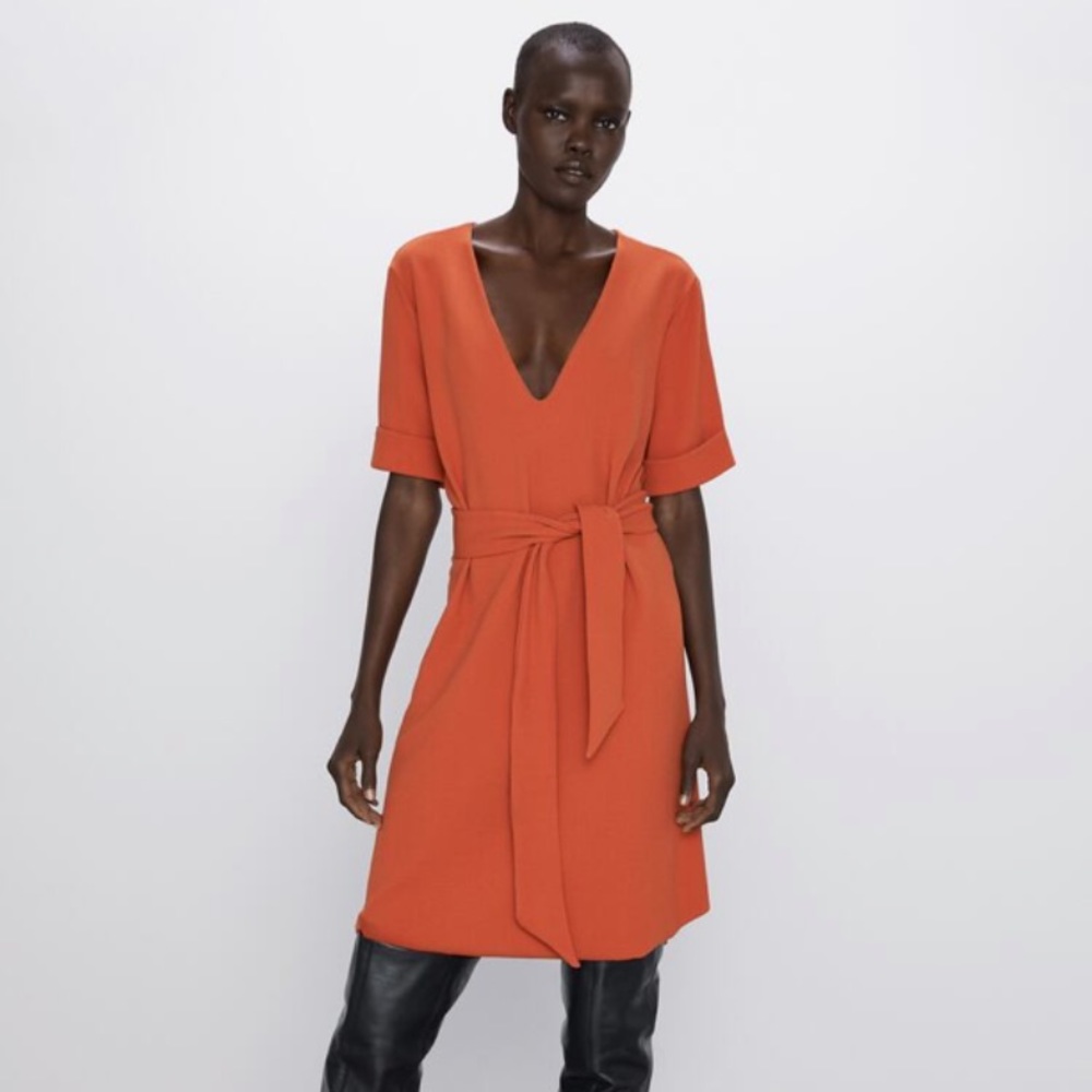 Textured Belted T-Shirt Dress
